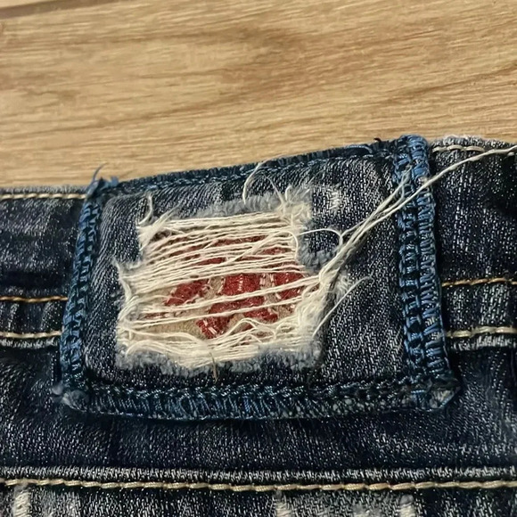 MEK distressed boot cut jeans Medium Wash Women’s Size 27 - Picture 13 of 15